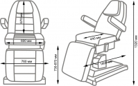 Косметологическое кресло Альфа-10 (электропривод, 2 мотора) СЛ